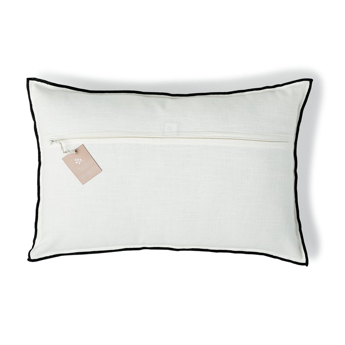 Coussin toile de coton JULES blanc / noir, FEBRONIE