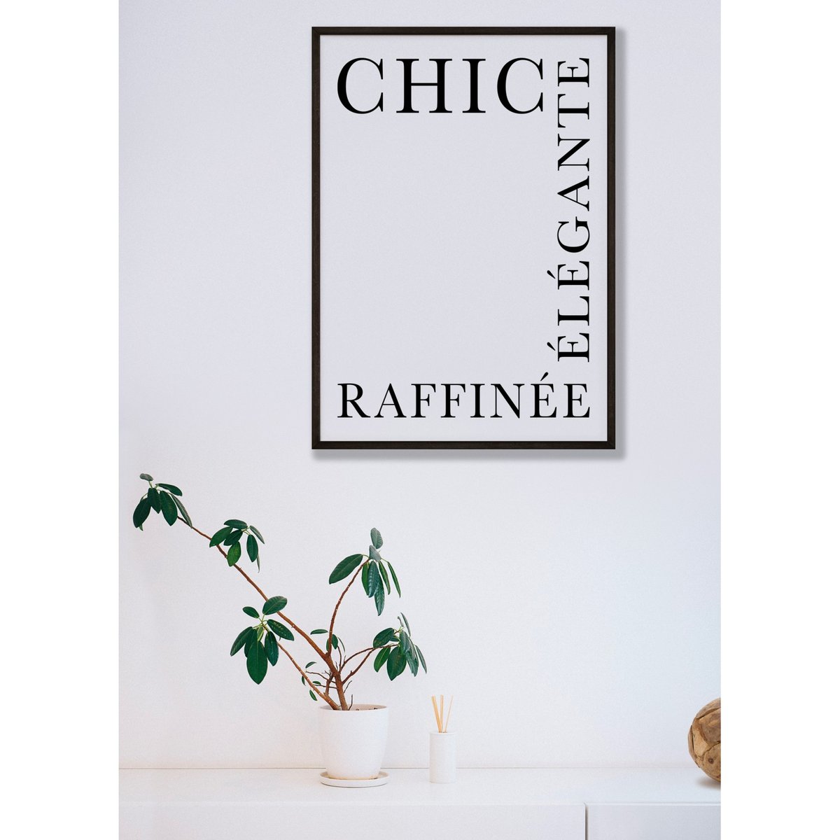 Affiche Chic, Élégante, Raffinée blanc, L'AFFICHERIE