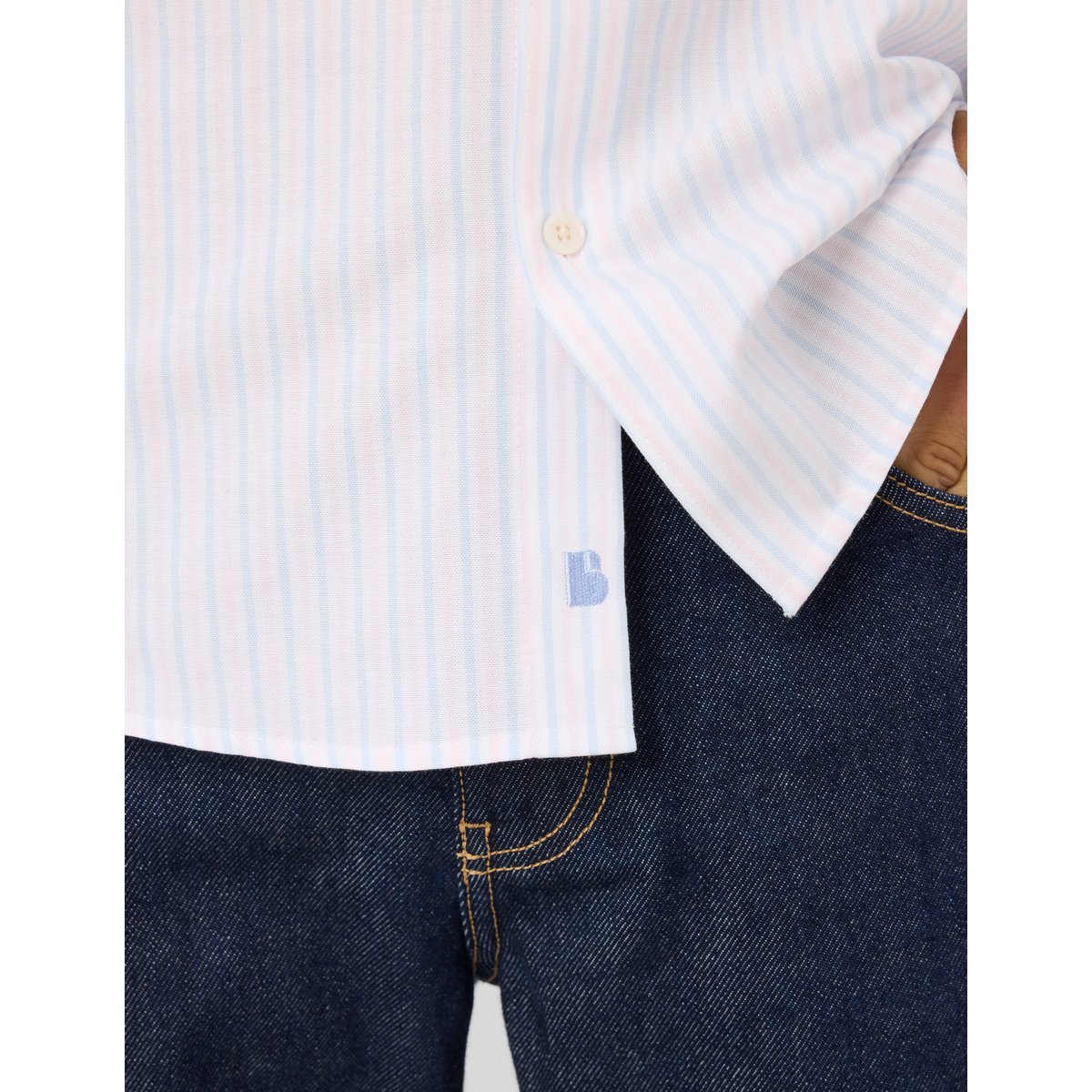 Chemise oxford rayée multicolore, BZB