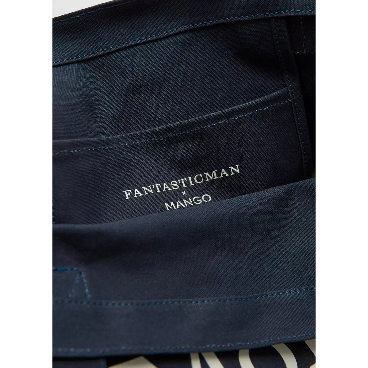 Sac cabas en toile 100 % coton bleu marine, MANGO MAN
