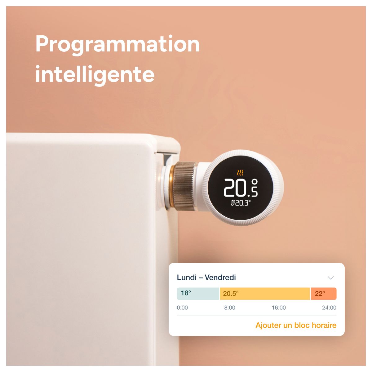 Tête thermostatique connectée Quattro Pack X couleur unique, TADO