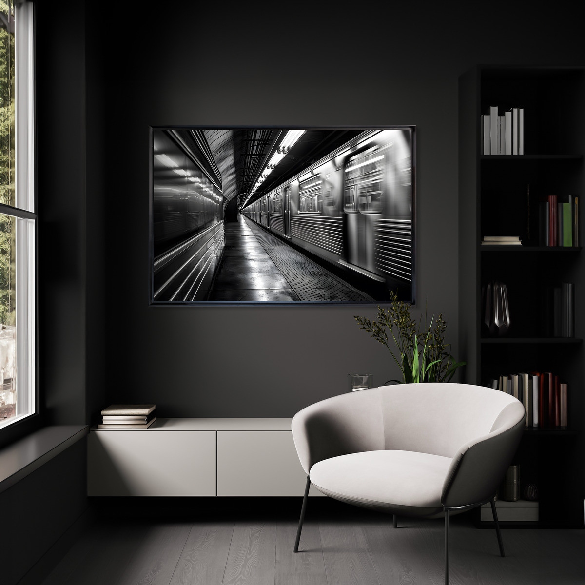 Tableau Mural Encadré Métro Urbain Noir Et Blanc URBAIN tableaux encadrés, CEANOTHE