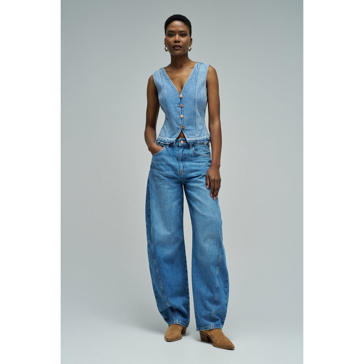 GILET EN LIGHTDENIM bleu, SALSA JEANS
