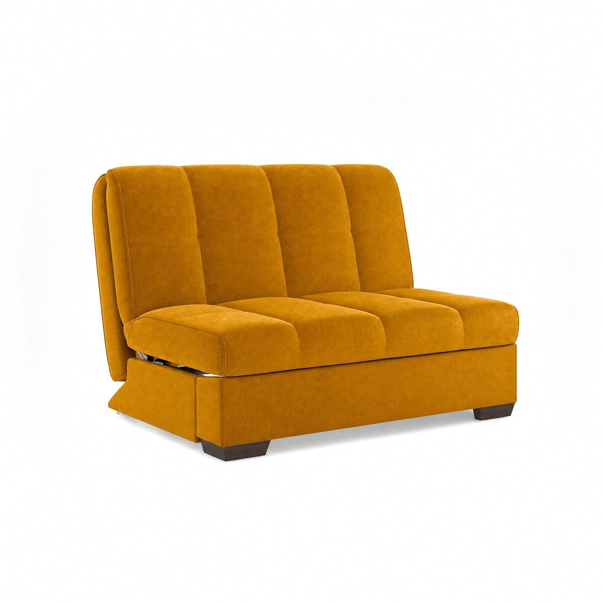 Harlow Velvet Double Sofabed with Pocket Foam Mattress saffron yellow, ÉDITÉ