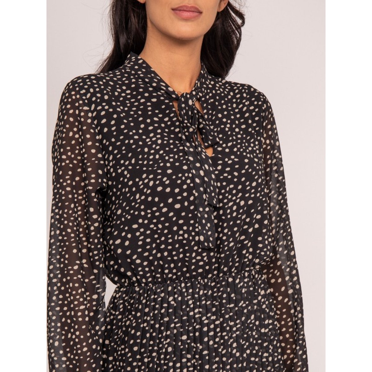 Robe Longue Motifs Iold noir, DONA LISA