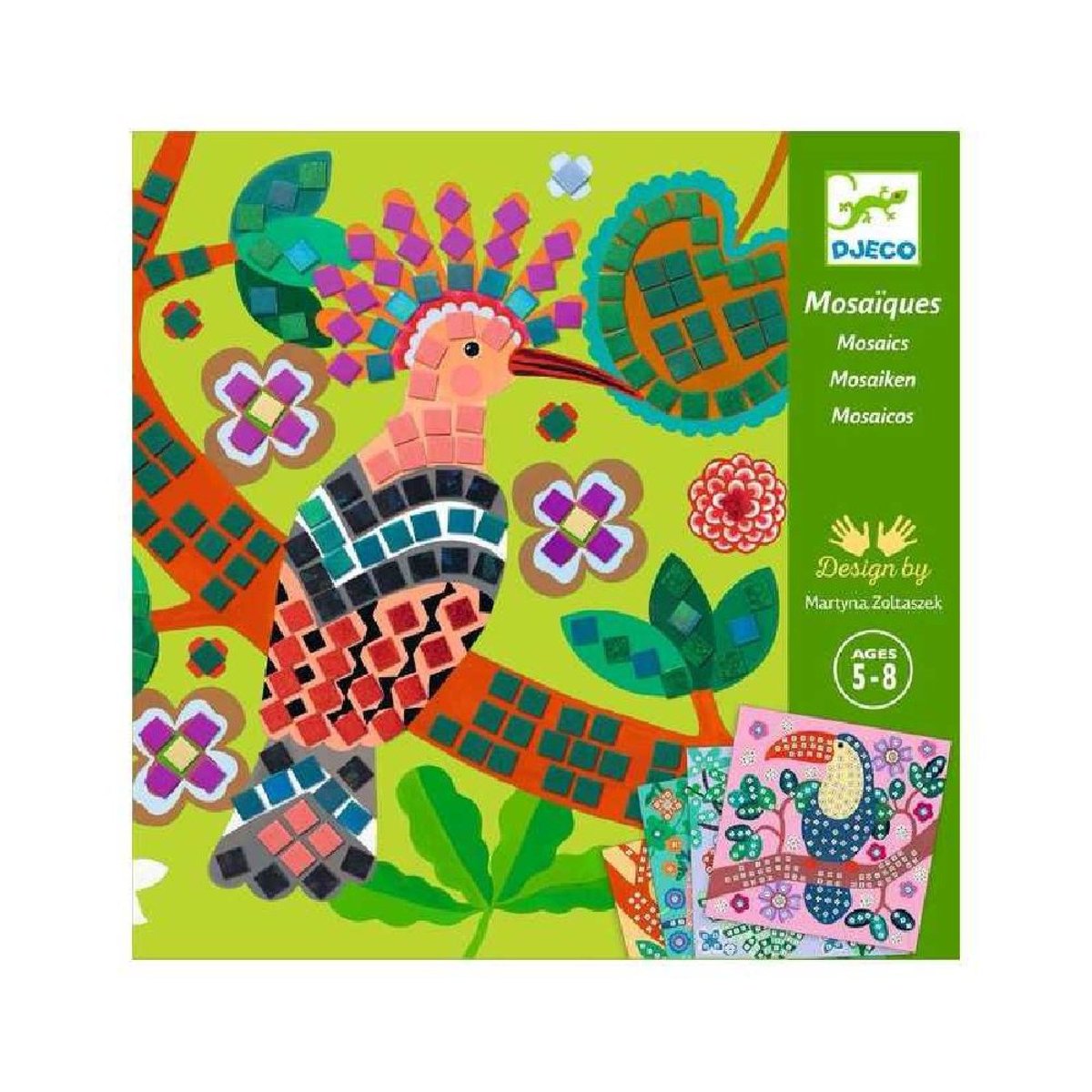 Mosaïques Canopée 4 tableaux couleur unique, DJECO