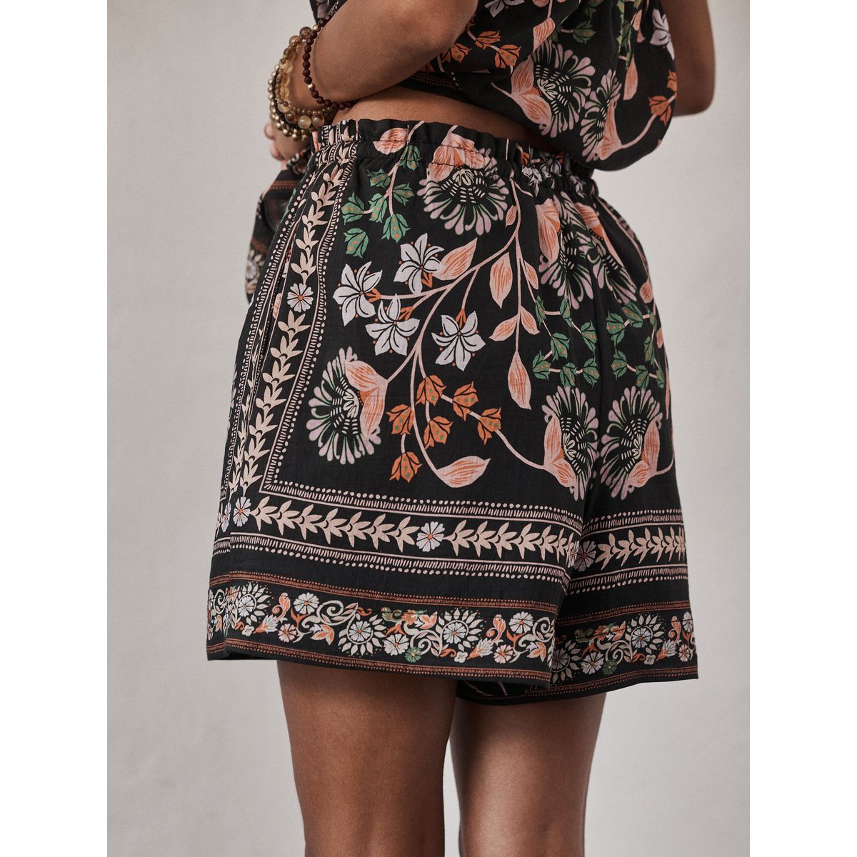Short imprimé floral rose marine, NEXT