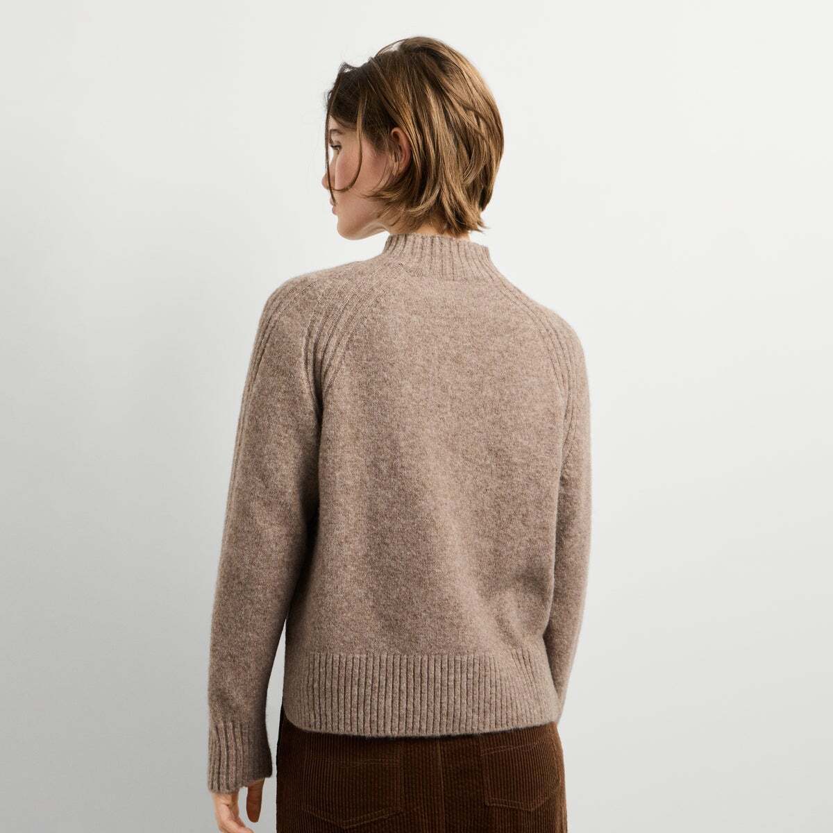 Pull À Col Montant En Maille beige pierre foncée, PEPE JEANS