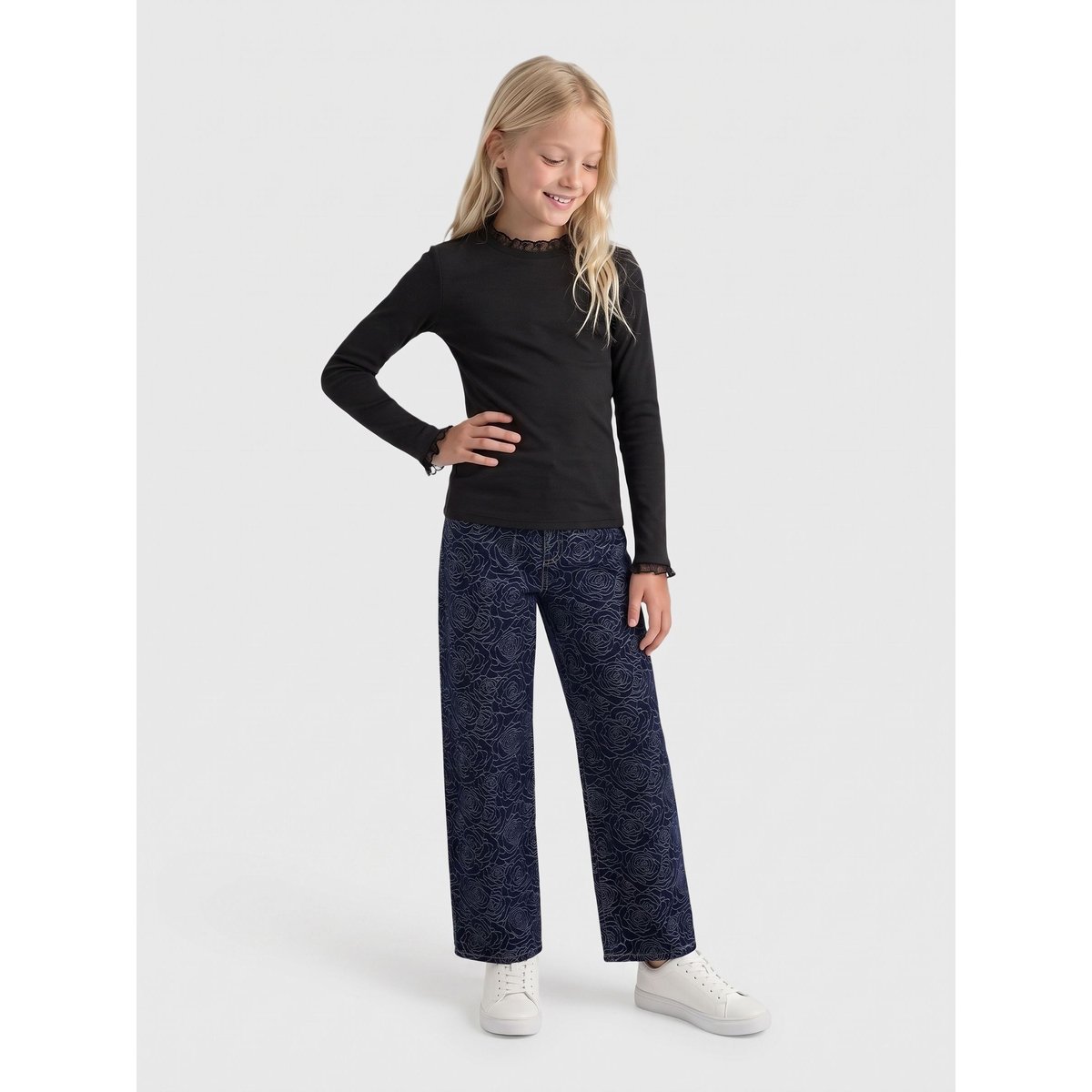 Jean Coupe Droite dark blue denim 1, KIDS ONLY