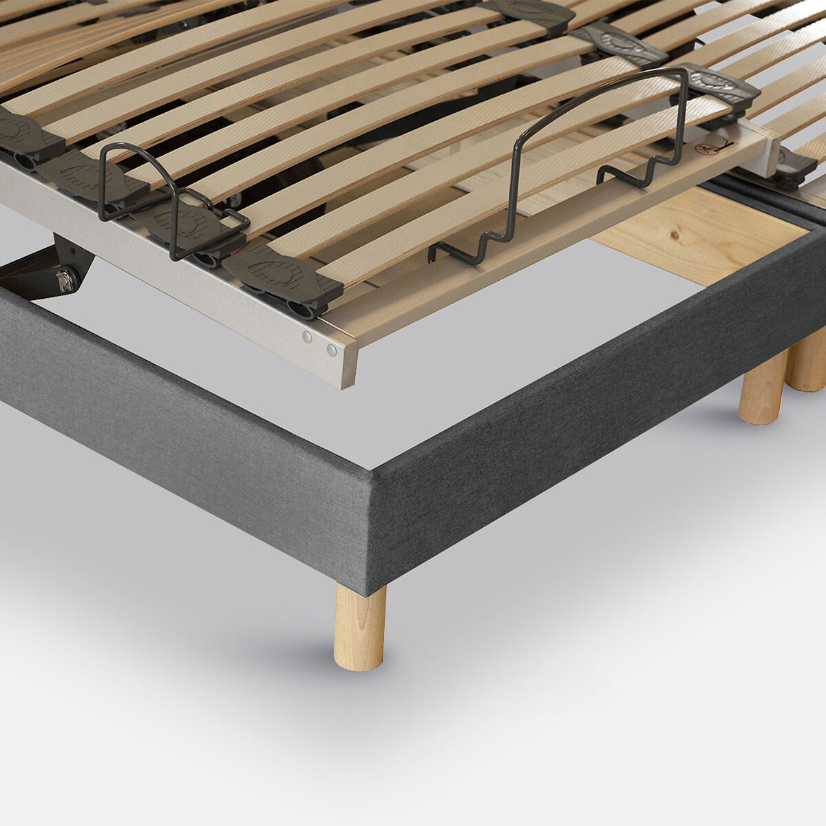 Lit électrique à latte revêtement tissu gris, LA REDOUTE INTERIEURS