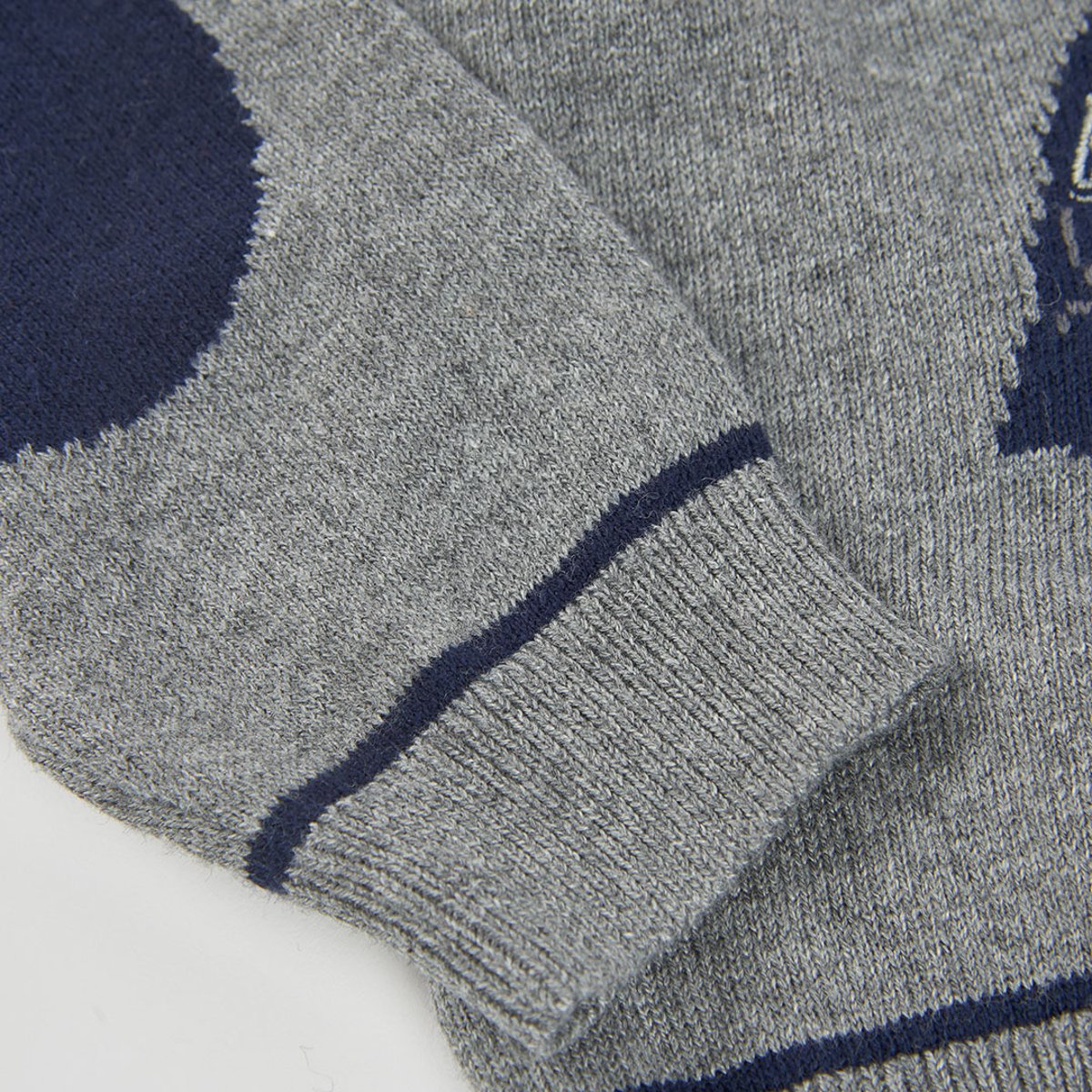 Pull garçon imprimé ours pilote gris, BOBOLI