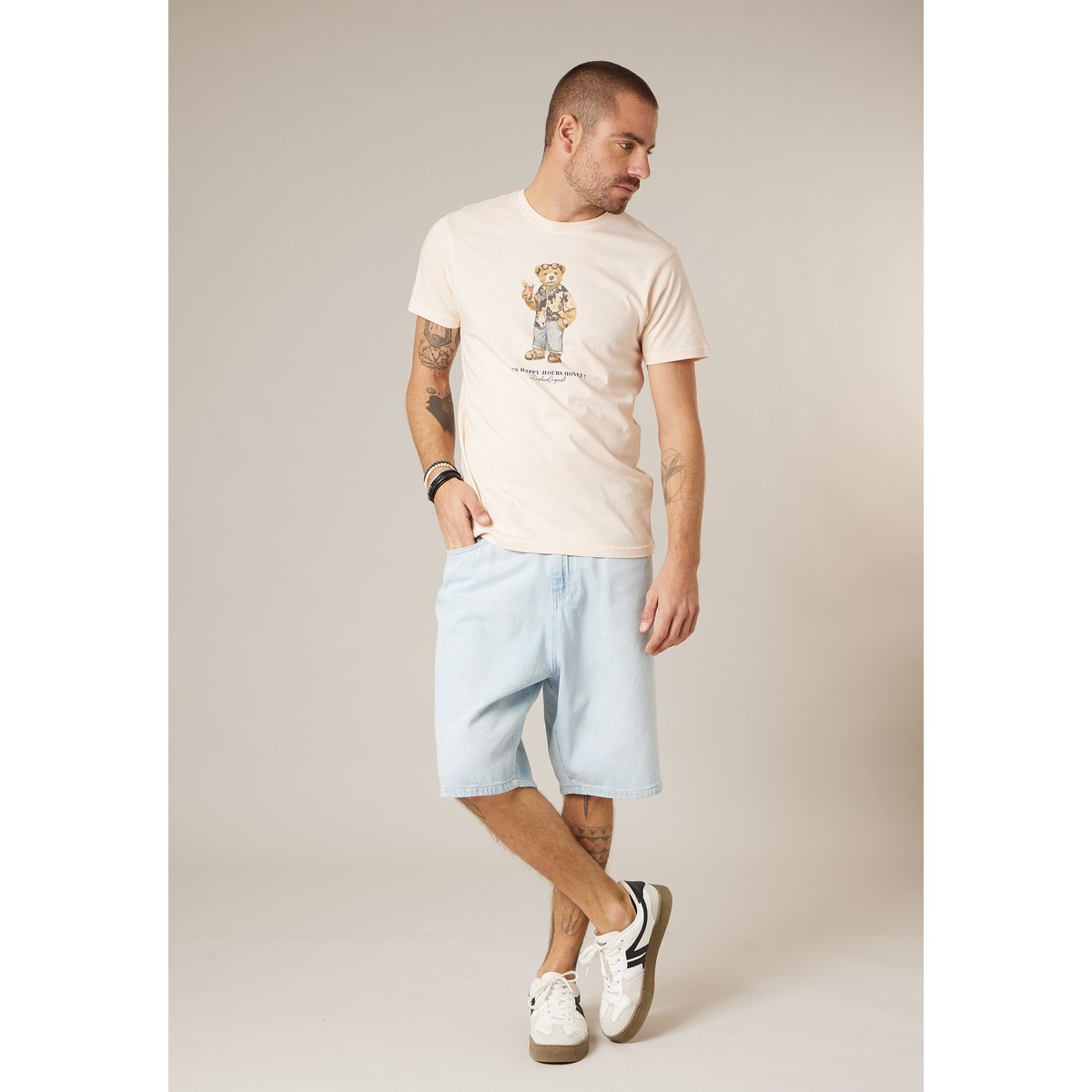 T-shirt homme en coton SUNBEAR soft peach, DEELUXE