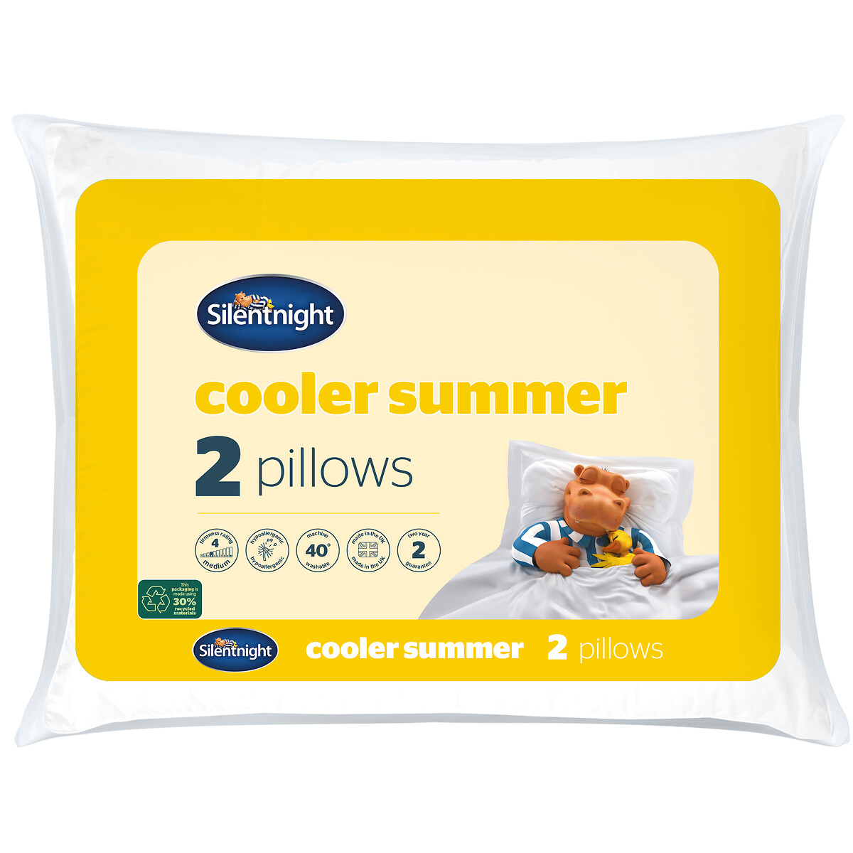 Pack of 2 Cooler Summer Pillow white, SILENTNIGHT