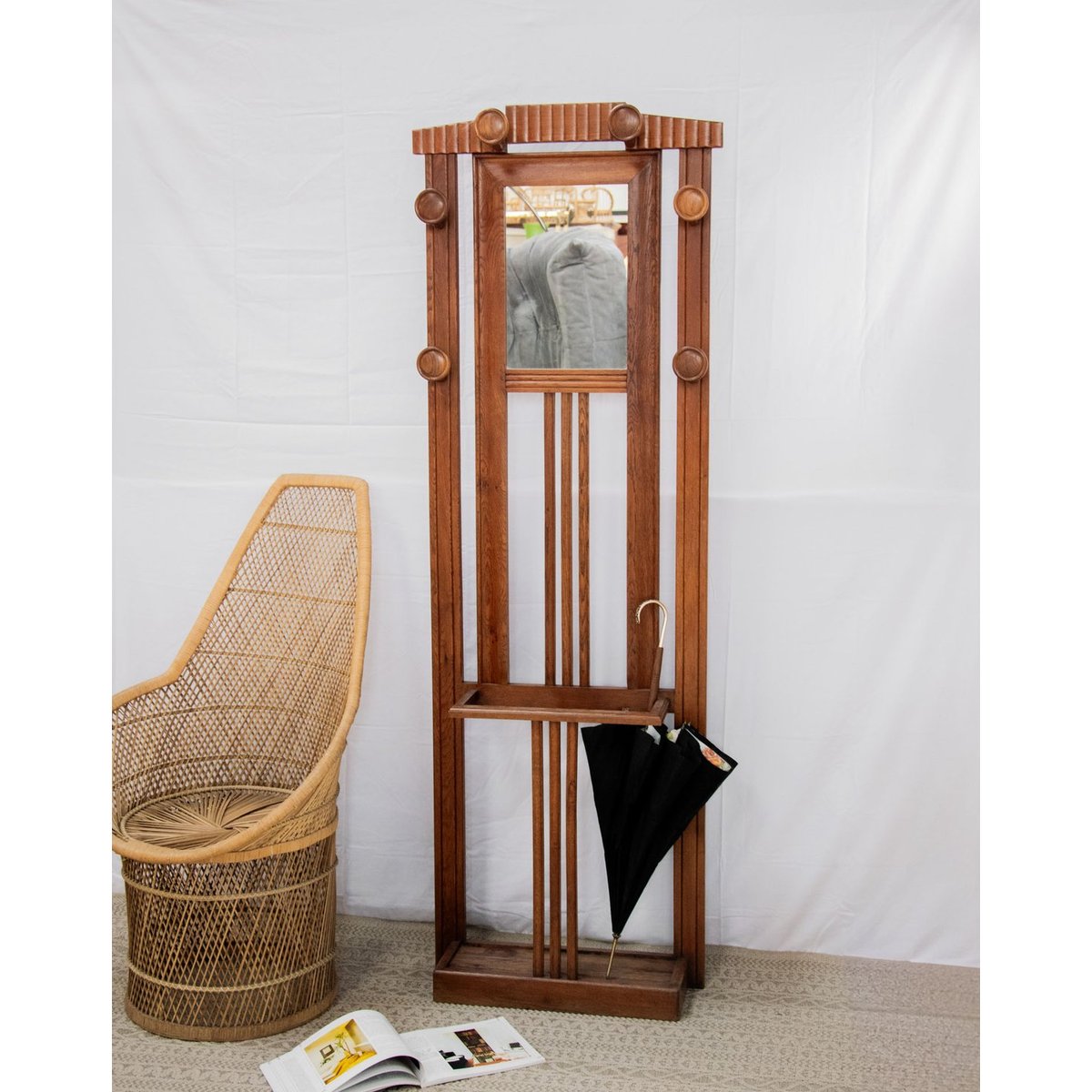 Grand porte-manteaux en bois Max N°192 - Bon état bois, DEBONGOUT