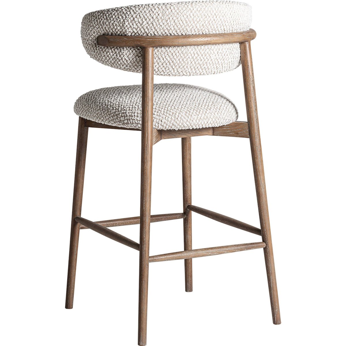 Tabouret contemporain en bois de frêne marron bois naturel, RECOLLECTION
