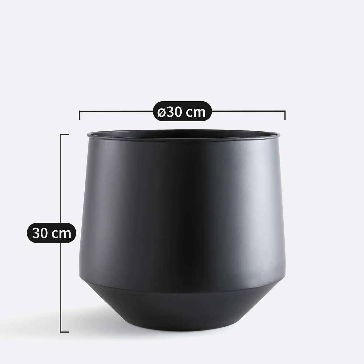 Macetero de metal Ø30 cm, Anaïa negro, LA REDOUTE INTERIEURS