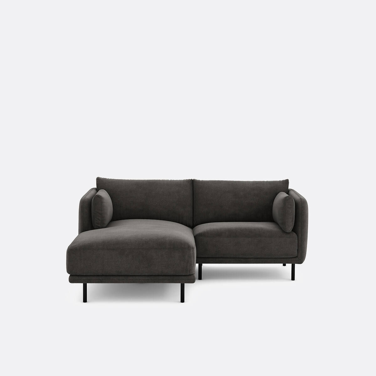 Canapé d'angle gauche, 3 places, en tissu texturé, VICTOR gris anthracite, LA REDOUTE INTERIEURS