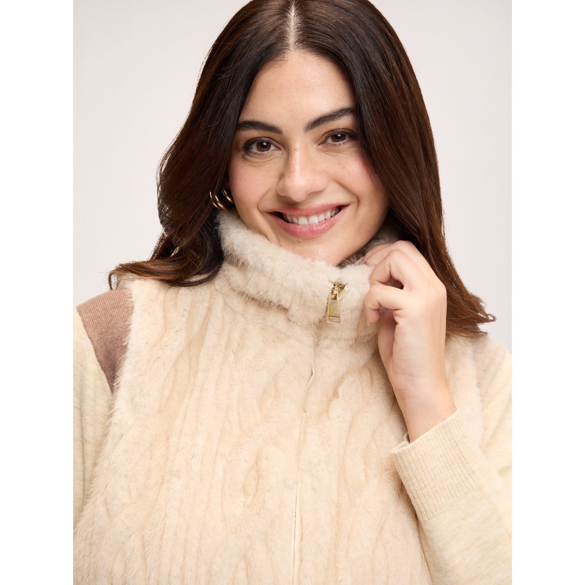 Gilet long beige, FIORELLA RUBINO