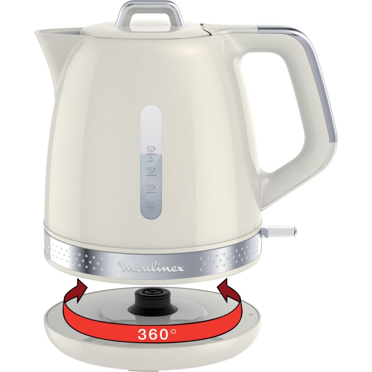 Bouilloire BY323A10 soleil ivoire blanc, MOULINEX