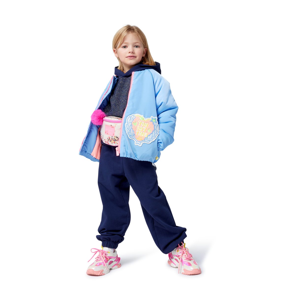 Cardigan con cappuccio indigo blue, BILLIEBLUSH