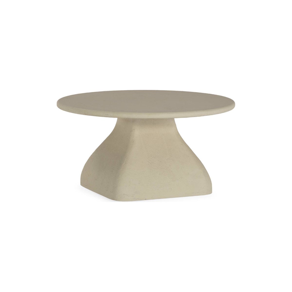 Table basse ronde en bois sculpturale gris, RECOLLECTION