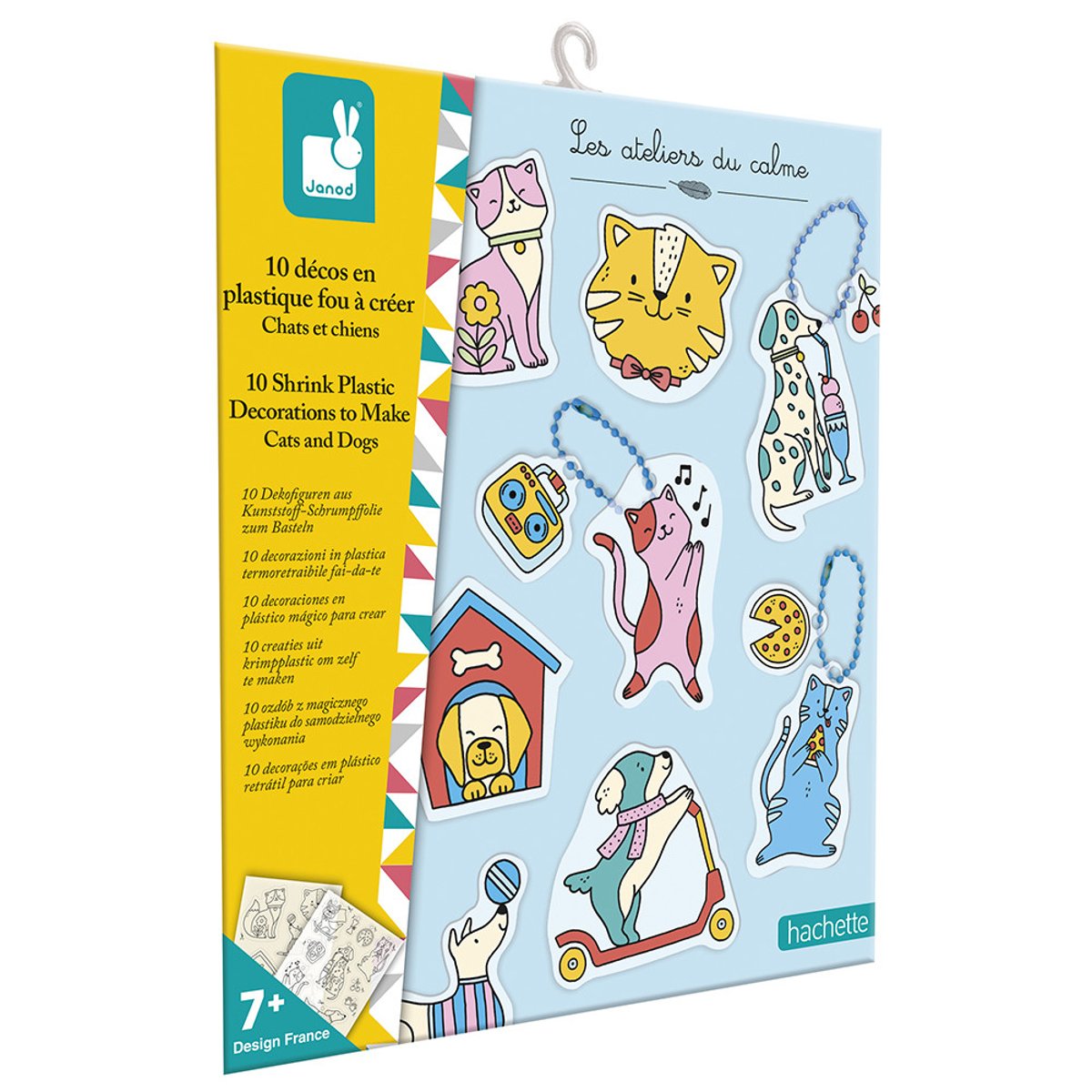 Plastique Fou - 10 Décos Chats Et Chiens couleur unique, JANOD