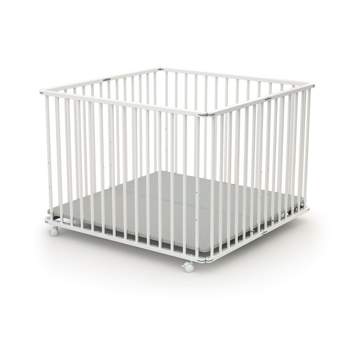 Parc bébé pliant en bois CALI blanc, WEBABY
