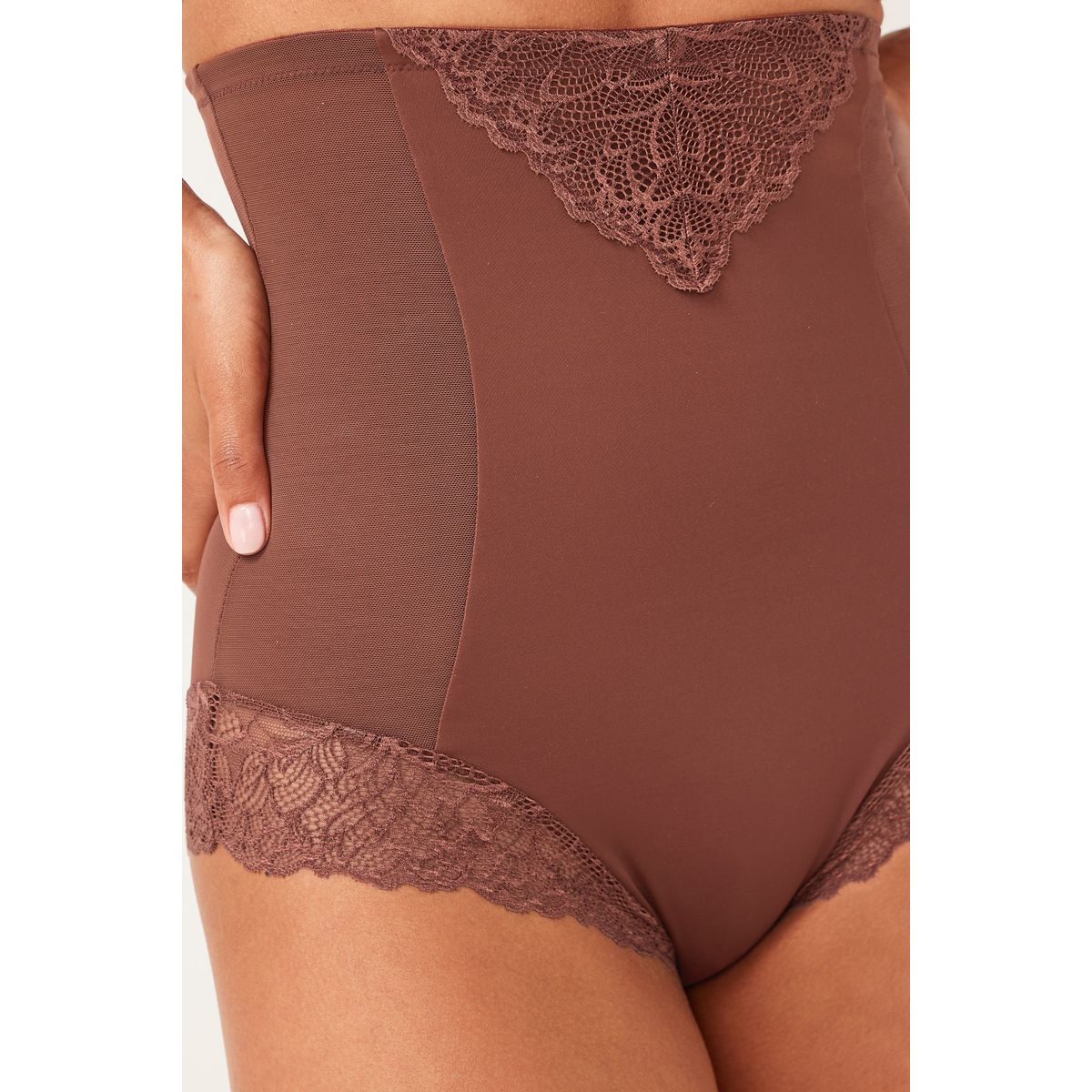 Culotte À Taille Haute Avec Maintien Ferme marron chocolat, NEXT