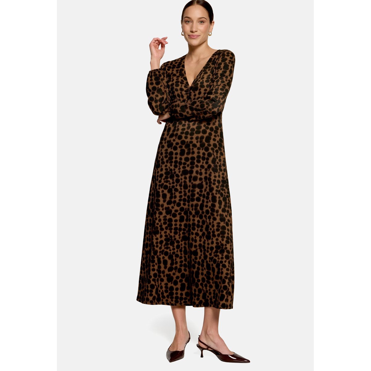 Robe en jersey à imprimé brown/black, ZERO