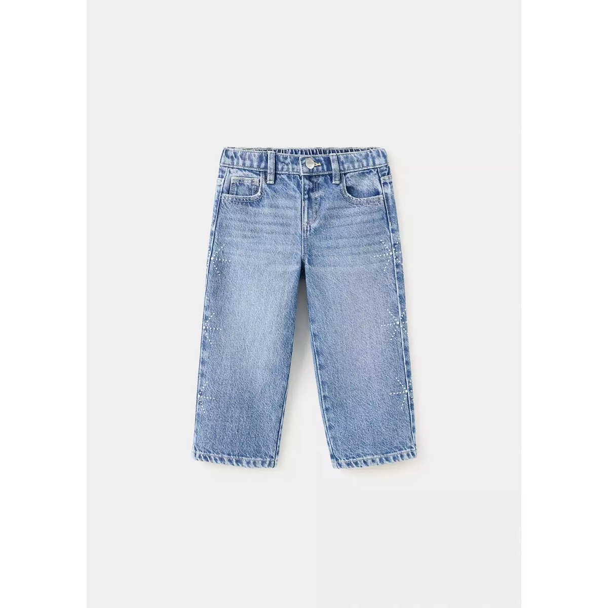 Jean style jupe-culotte détail strass bleu moyen, MANGO BABY