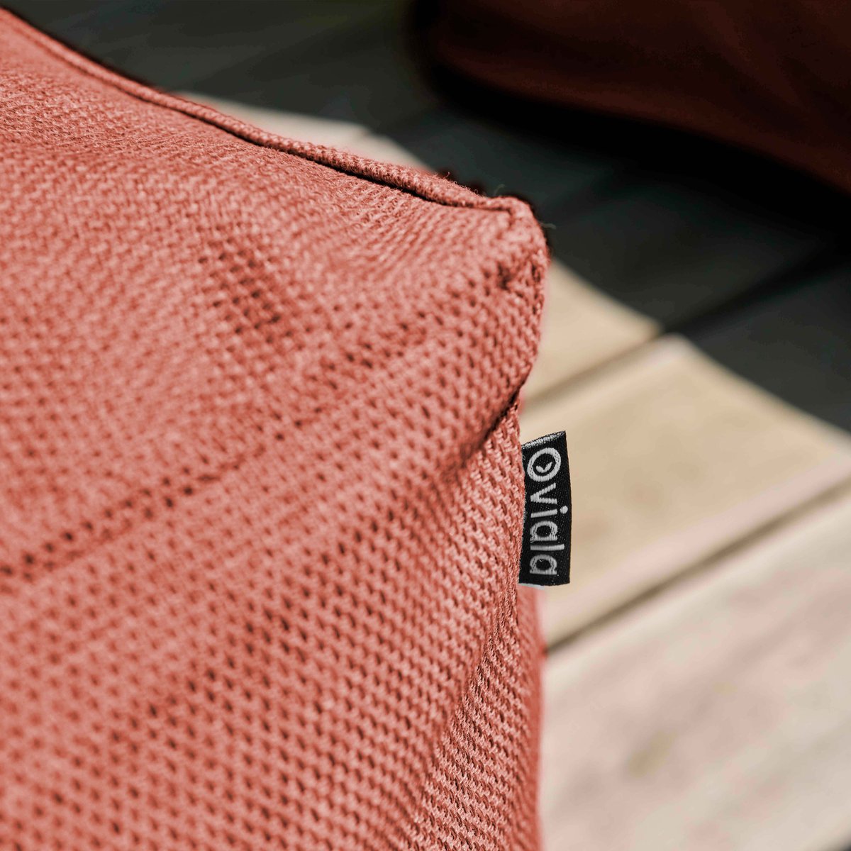 Pouf pour salon de jardin modulable, MIXI terracotta, OVIALA