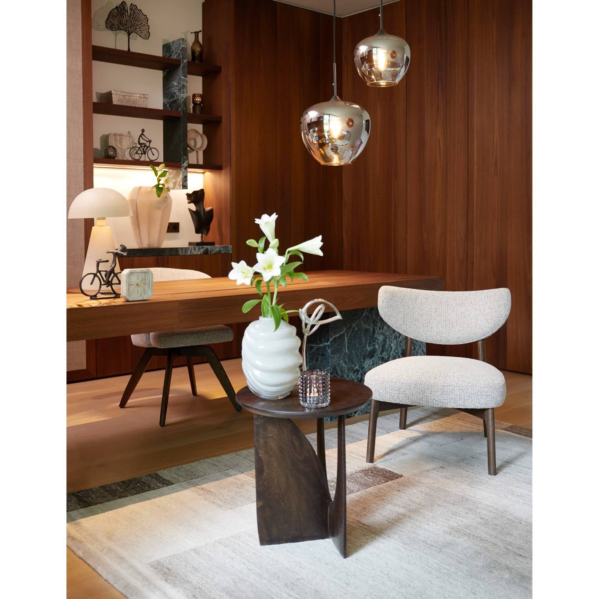 Lampe À Poser Métal SURRINA gris clair, LIGHT & LIVING 