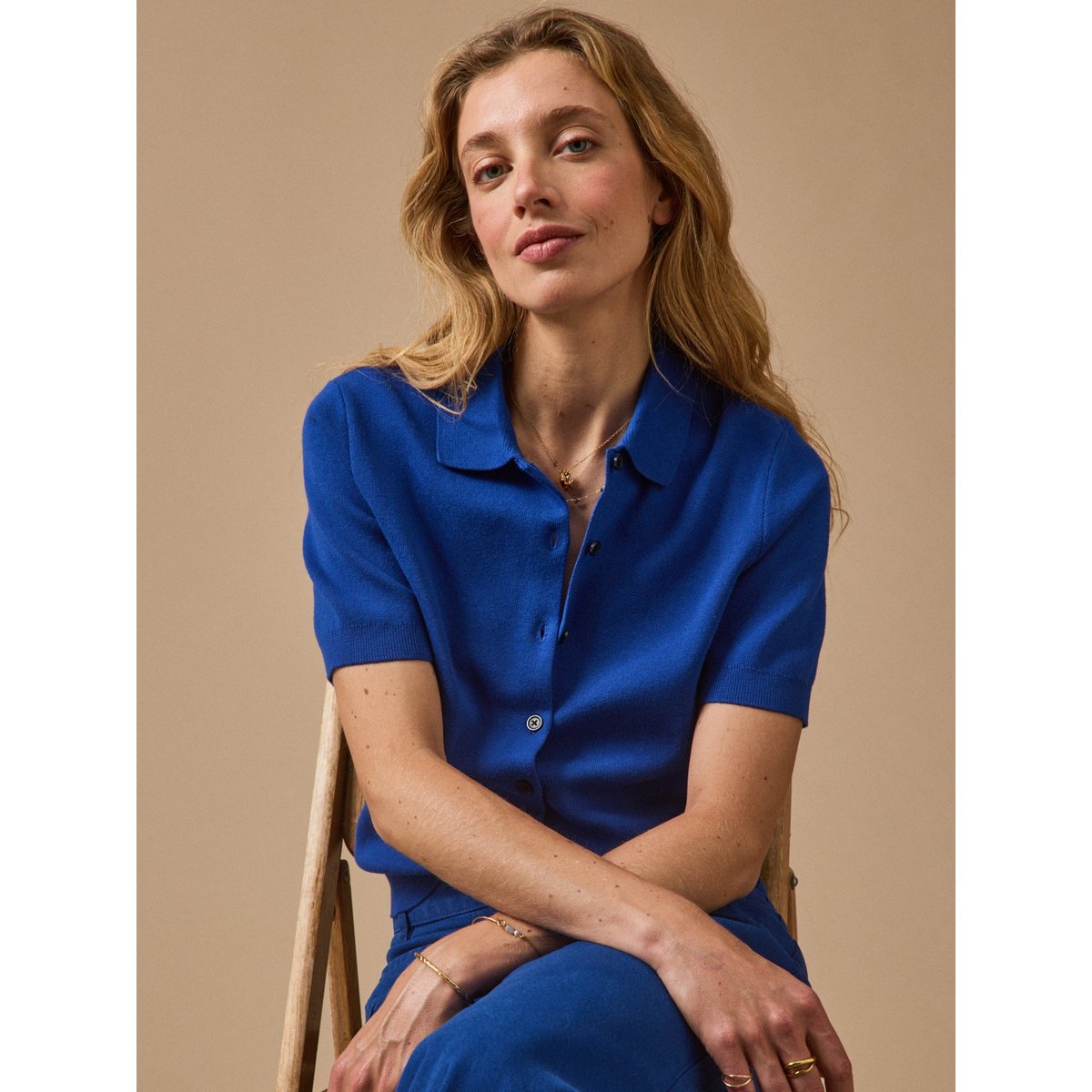 Gilet col polo coton biologique outremer, CYRILLUS