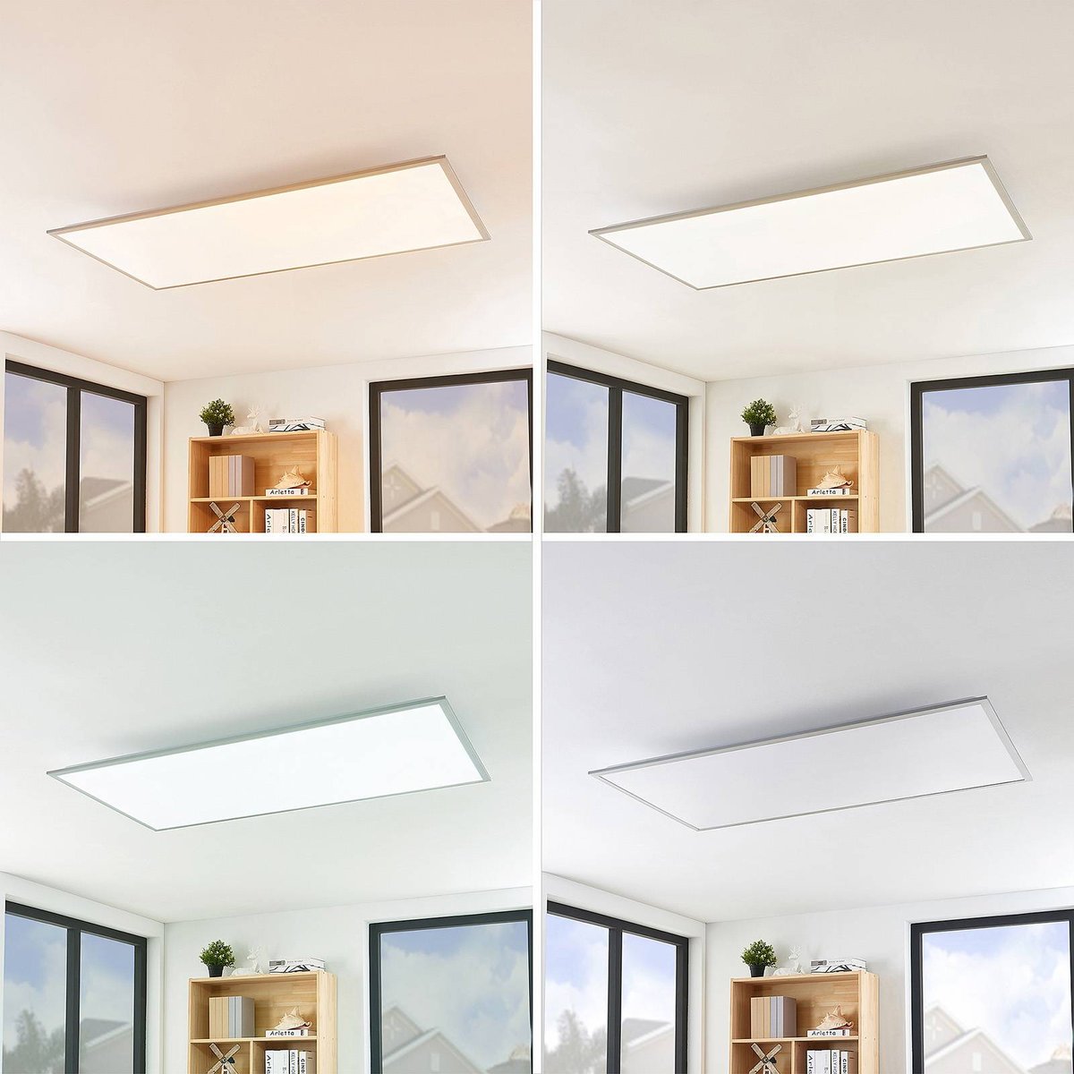 Panneau  moderneLED, Stenley blanc, argent, LINDBY