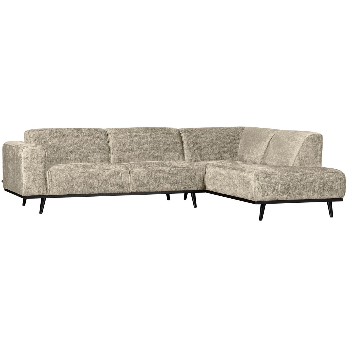 Canapé d'angle droit en velours STATEMENT beige, WOOOD
