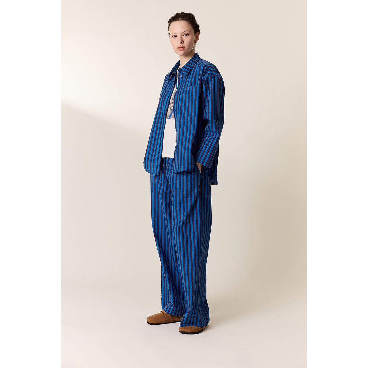 Chemise rayée manches longues, CONAN bleu, LEON & HARPER