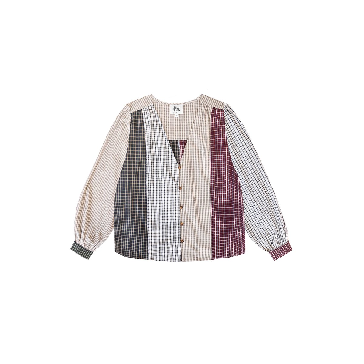 BLOUSE imprimé à carreaux BAILA 55-patch, LA PETITE ETOILE