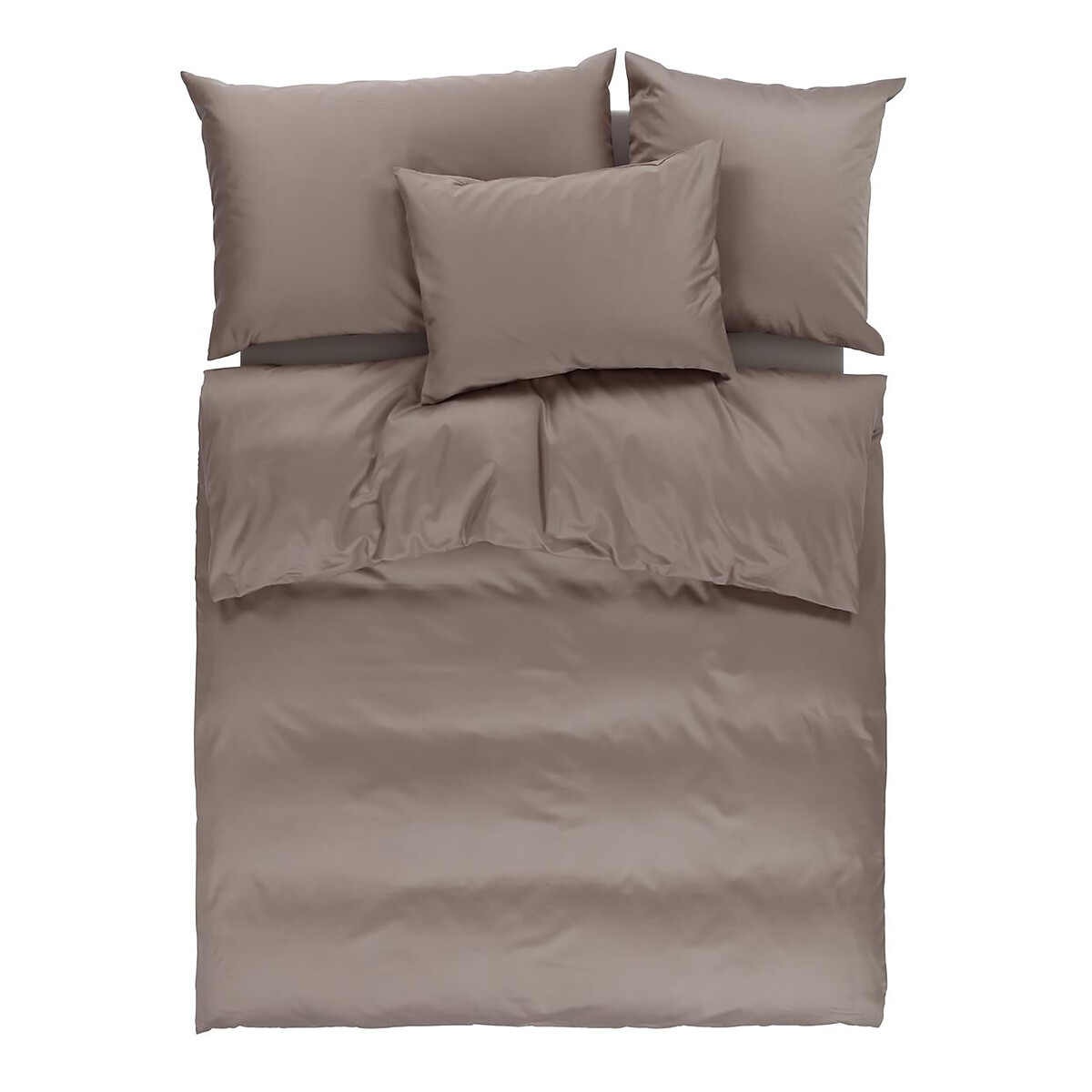 Fourre de duvet en coton satiné - noisette + taie(s) 65*100 noisette, EUROPE & NATURE