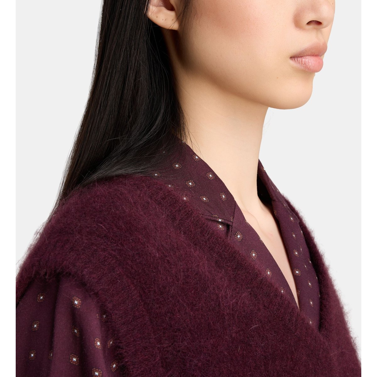 Pull sans manches ormoy maille longue soyeuse bordeaux, JODHPUR