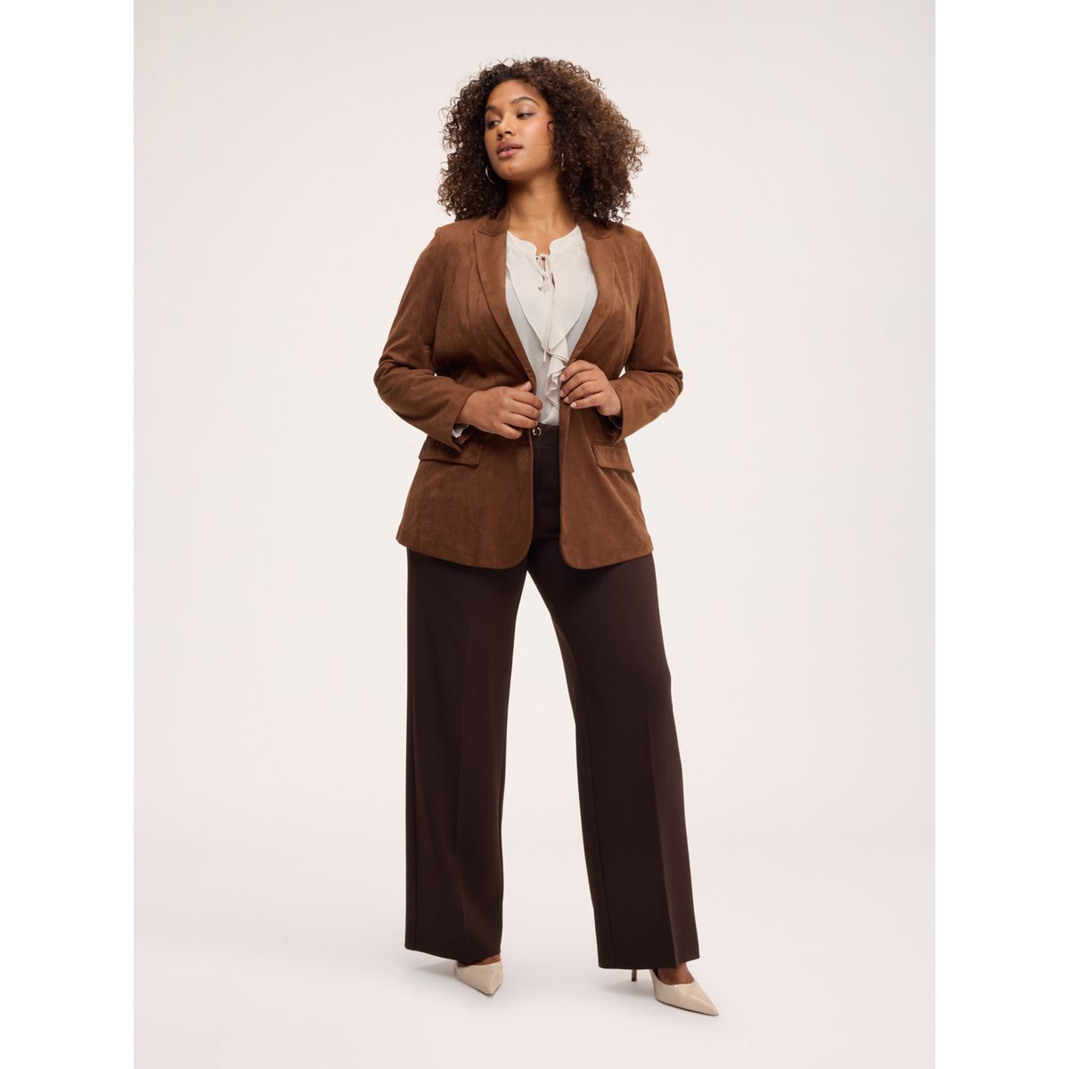Blazer toucher doux marron, FIORELLA RUBINO
