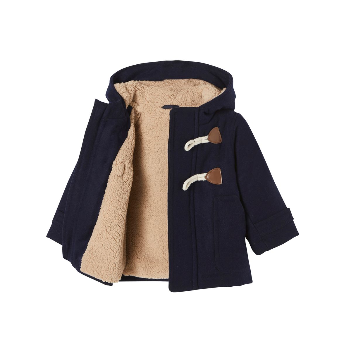 Manteau duffle-coat avec capuche encre, VERTBAUDET