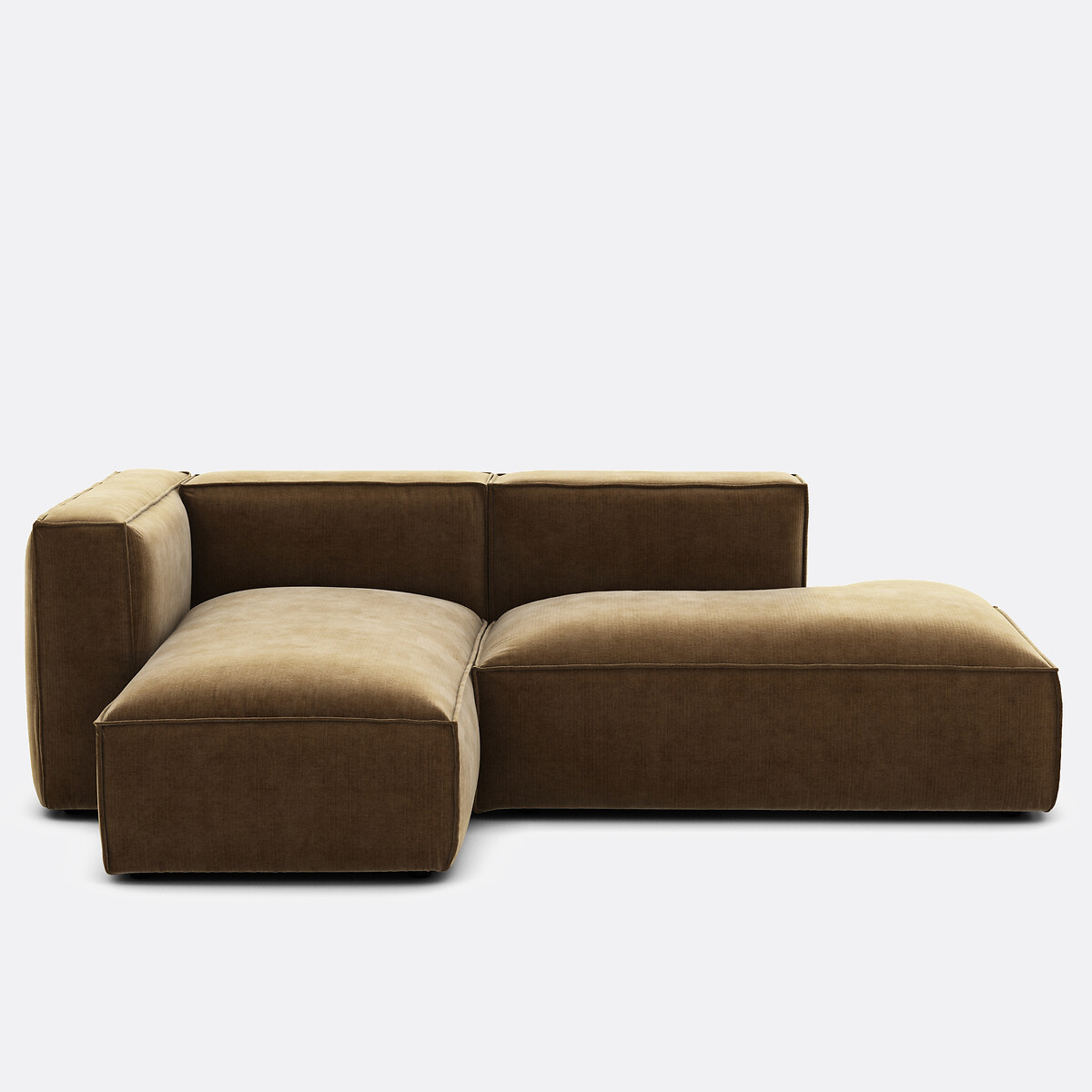 Elément récamière droite pour canapé modulable, en velours vintage côtelé, SEVEN bronze, LA REDOUTE INTERIEURS