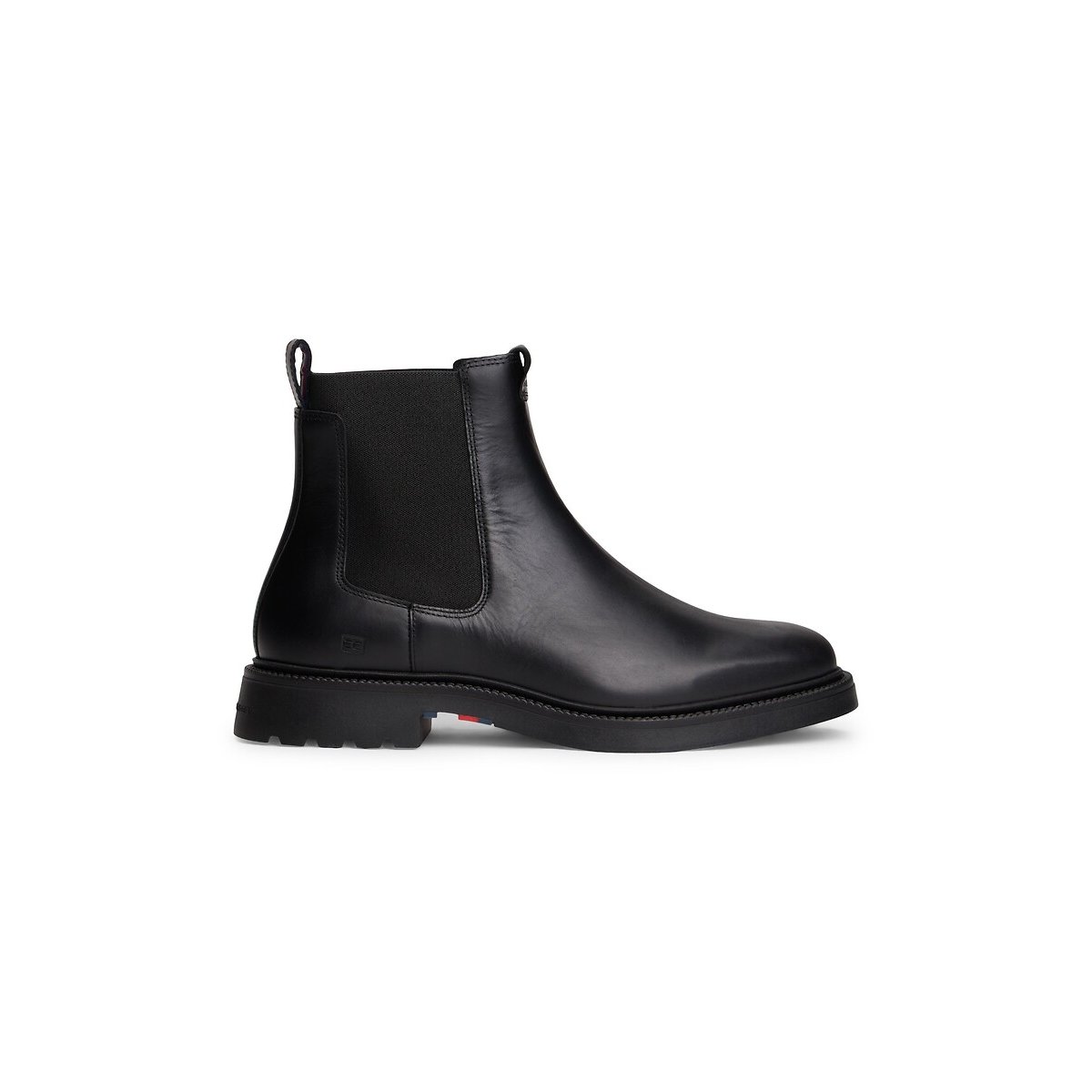 Bottines chelsea en cuir noir, TOMMY HILFIGER