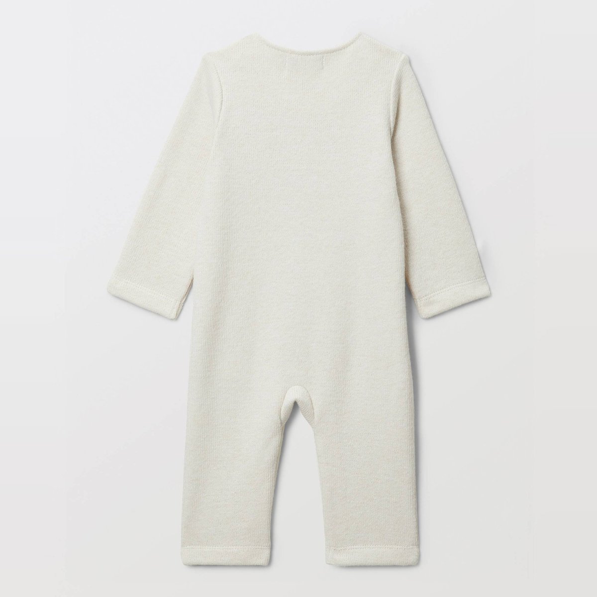 Combinaison longue brodée en coton ecru melange, BOUT'CHOU