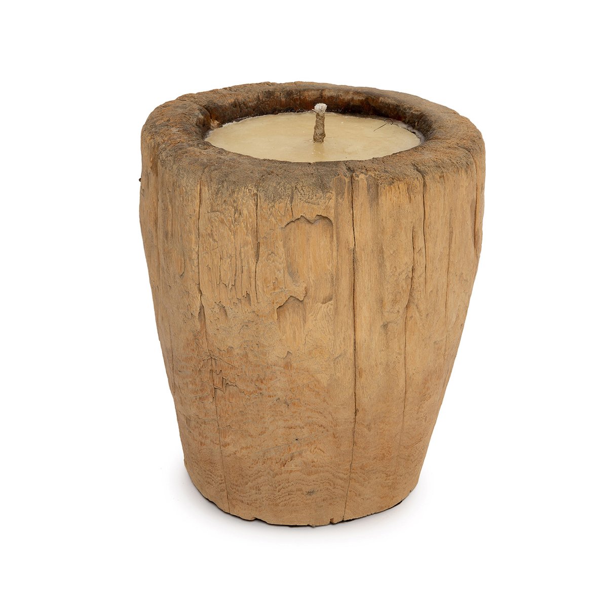 Bougeoir en bois de teck CANDLE beige, BAZAR BIZAR