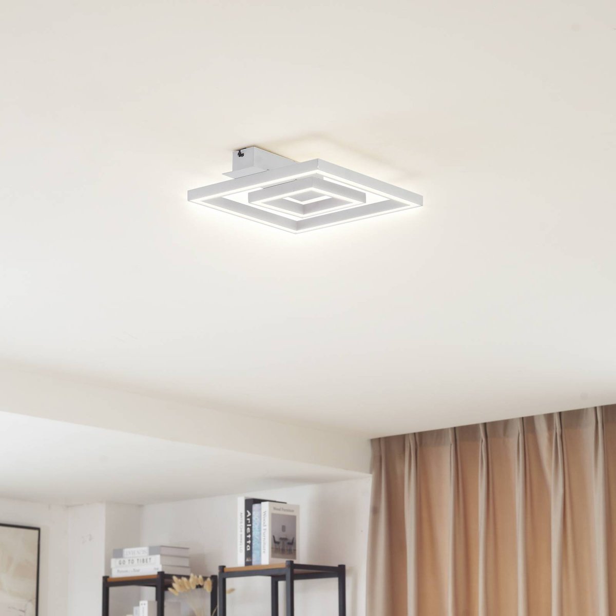 Plafonnier en aluminium moderneLED, Madamo blanc, LINDBY