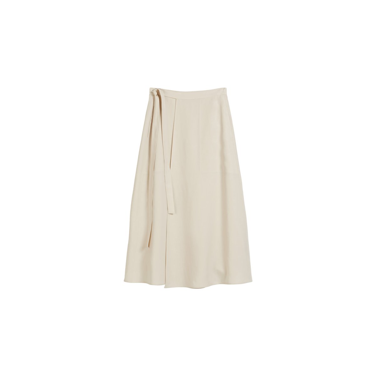 Jupe portefeuille flare en mélange TENCEL™ Lyocell-lin gris clair, MARC O'POLO