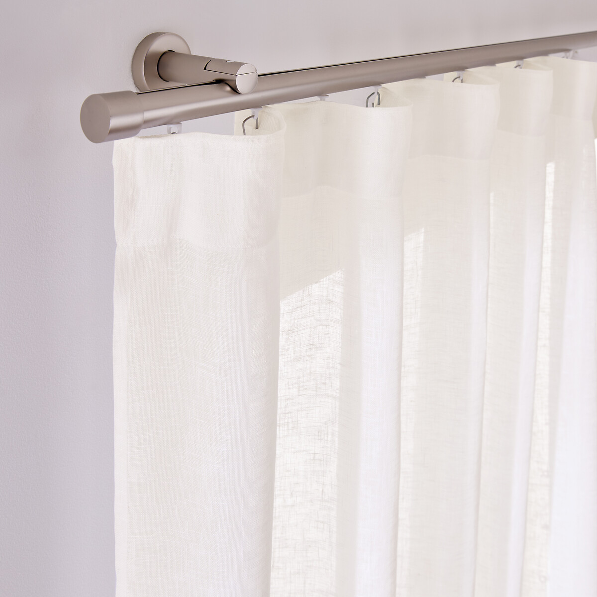 Cortina con galón fruncido y onda, Nyong blanco, LA REDOUTE INTERIEURS