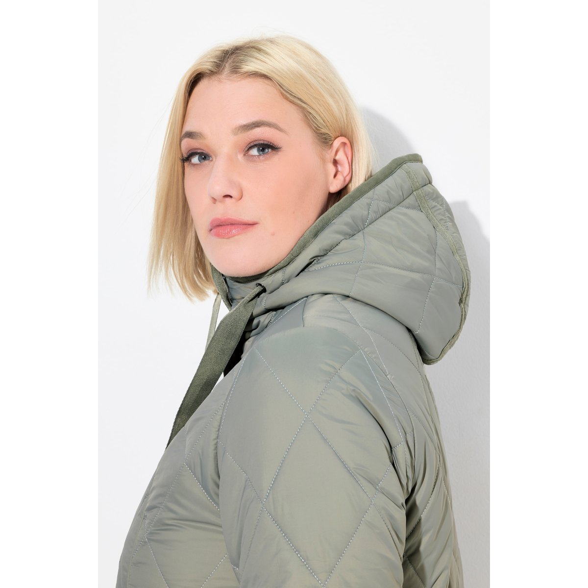 Manteau technique matelassé à capuche olive mat, ULLA POPKEN
