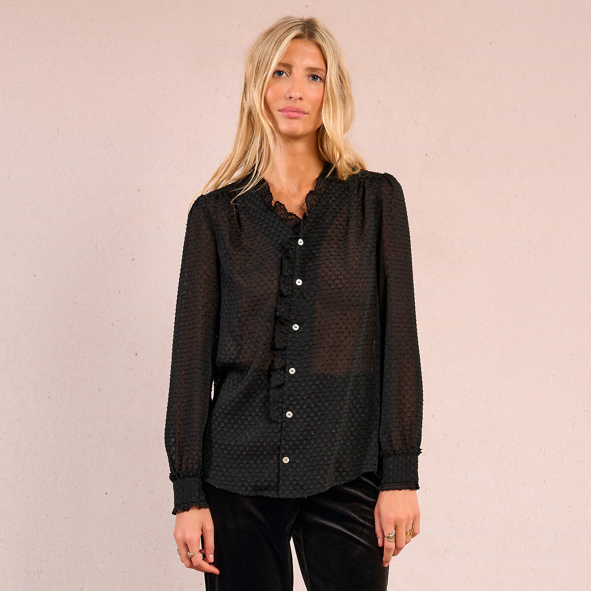 Satin Shirt black, MOLLY BRACKEN